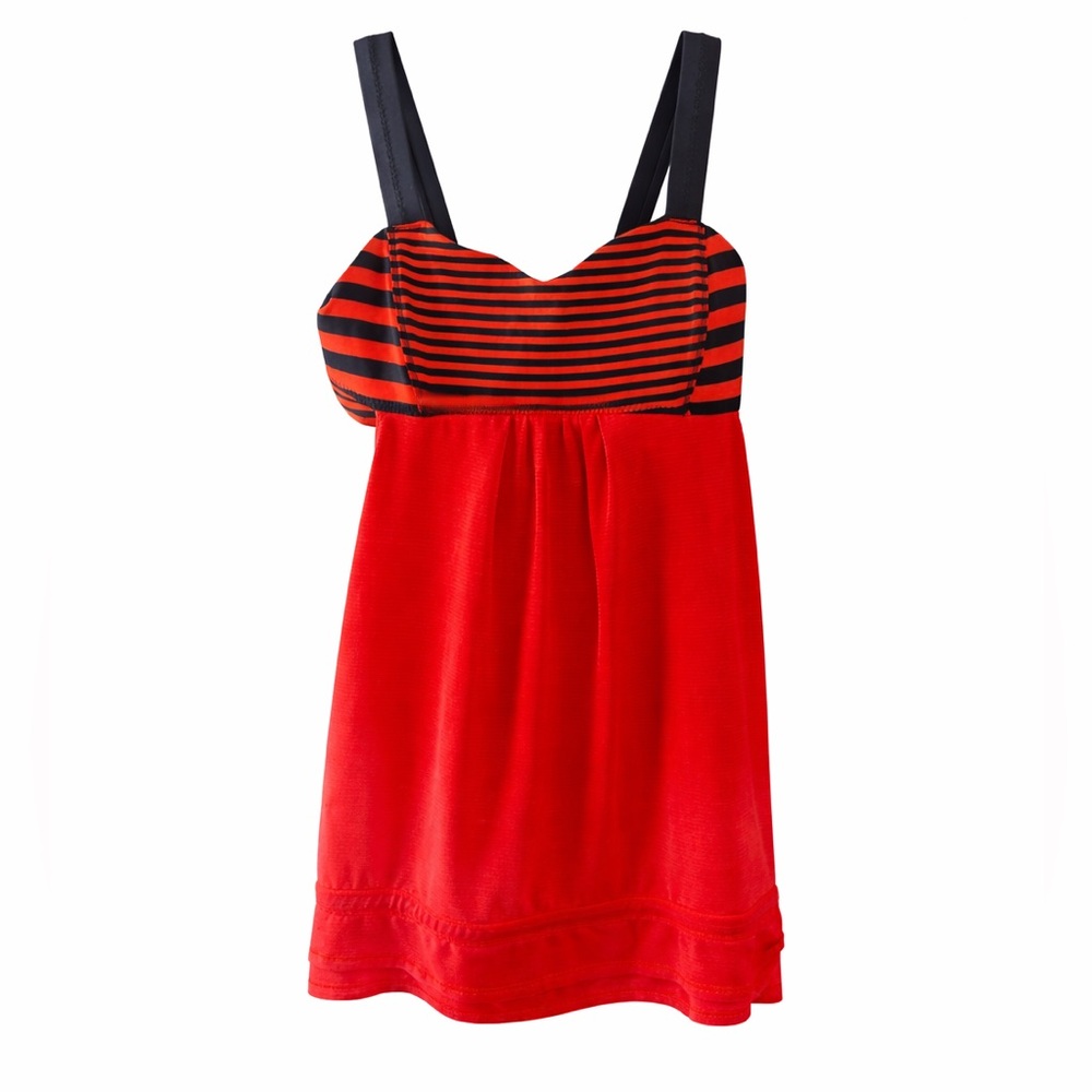 Lululemon Back on Track Orange & Navy Tank